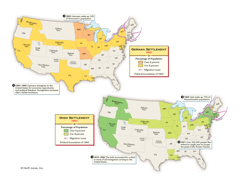 german immigrants map